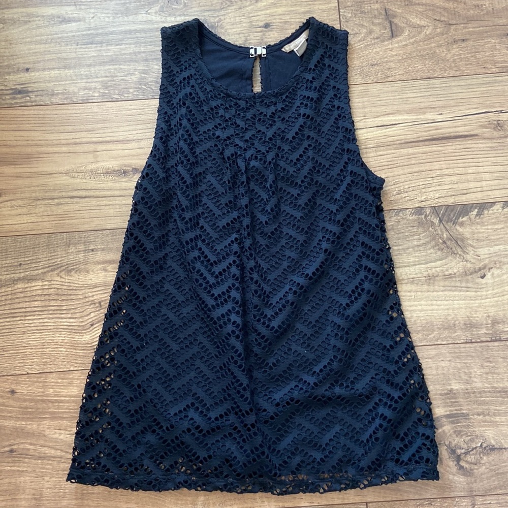 Banana Republic Navy Eyelet Blouse